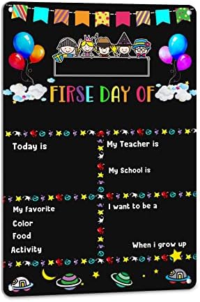 ALRear Primeiro dia do quadro escolar, jardim de infância, pré -escolar de volta à escola Photo Prop Board Style Sign, sinal