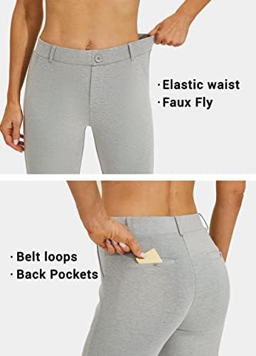 Willit Women's Capri Pants Dress Vestir Yoga Work Capri Flacks Calças de cintura alta 21