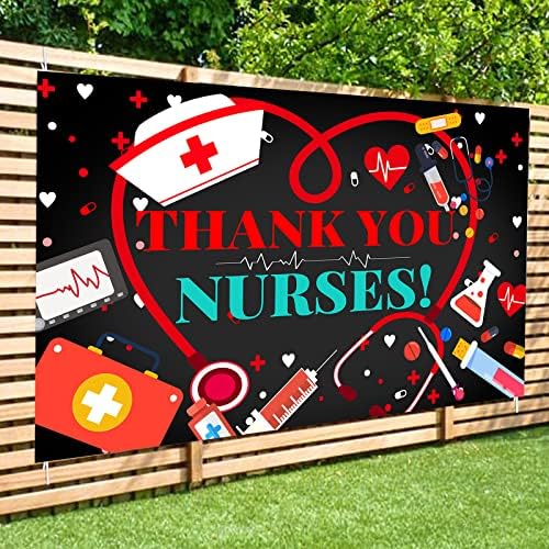 Obrigado enfermeiros decorações de bandeira de pano de fundo, Happy Nurses Week Decorações de Antecedentes Banner da Semana de Apreciação