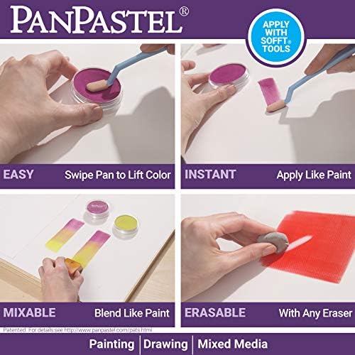 PanPastel 30076 Donna Downey explorando mídia mista 2 Ultra Soft Artist Pastel 7 Color Kit com Ferramentas e Paleta Sofft