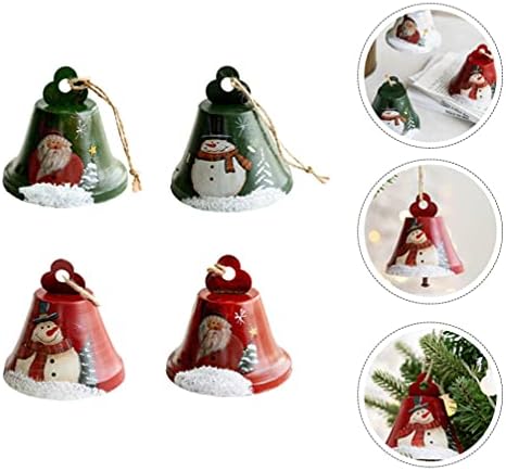 Decoração de Natal de Valiclud 4pcs Jingle Bell Ornamento Retro Iron Natal Decoração de Árvore Rússica Pingente de Bell para