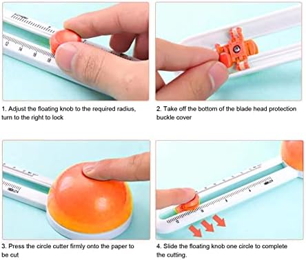 Gloglow Circular Paper Trimmer, Cutter Cutter Cutter Portátil para filme óptico para a escola laranja