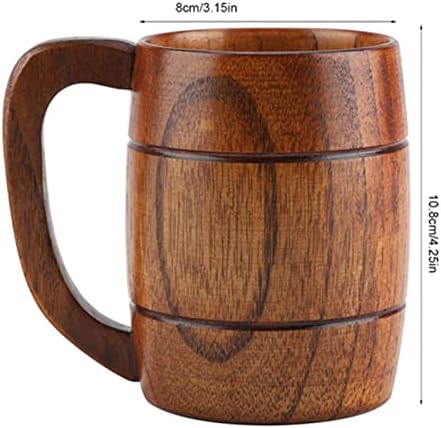 13 oz de madeira de cerveja de madeira, grande capacidade para beber madeira caneca de chá de café caneca de caneca