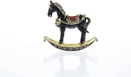 Black & Gold Vinatage Rocking Horse Binket Box