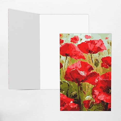 Lindas cartões de felicitações de flores de papoula vermelha para todas as ocasiões - cartões de aniversário cartões de