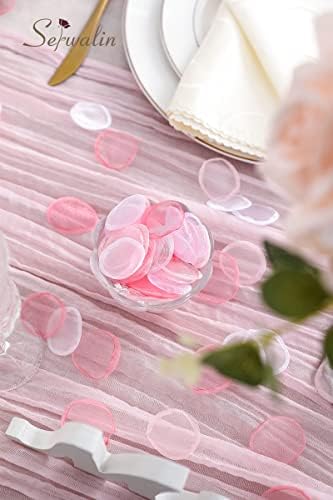 Serwalin 300pcs Pétalas de rosa Pétalas de flores Organza para dia dos namorados Casamentos Pétalas brancas rosa Pétalas de rosa