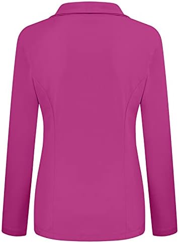 Mulheres femininas tops para a primavera 2023 bolsos frontais abertos Cardigan Terno formal de manga comprida camisas de casaco de blusa