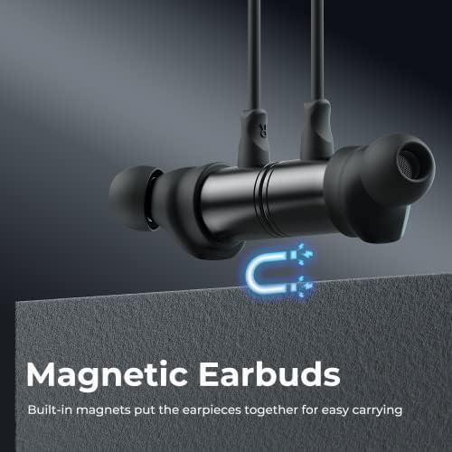Foots de som Q30 HD fones de ouvido Bluetooth IN-EAREO sem fio 5.0 Earónos magnéticos IPX6 Os fones de ouvido à prova de suor com microfone para esportes, graves imersivos, drivers de 10 mm, aptx-hd, 13 horas de reprodução