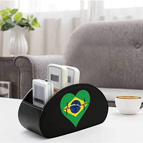 Love Brasil Brasil Heartbeat Remote Control titular com 5 compartimentos TV Remote Organizer Box Storage Container para controladores de aquecedor de player de mídia