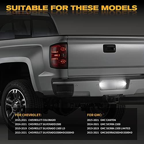 POPMOTORZ LED PLACE PLATE Compatível com 2014 2015 2017 2018 2019 2020 2021 2022 Chevy Silverado GMC Sierra 1500 2500HD 3500HD