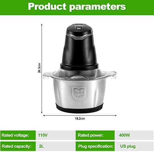 Processador de alimentos elétricos, alimento de carne de 2l de carne de carne de helicóptero de cozinha domiciliar de alho plug