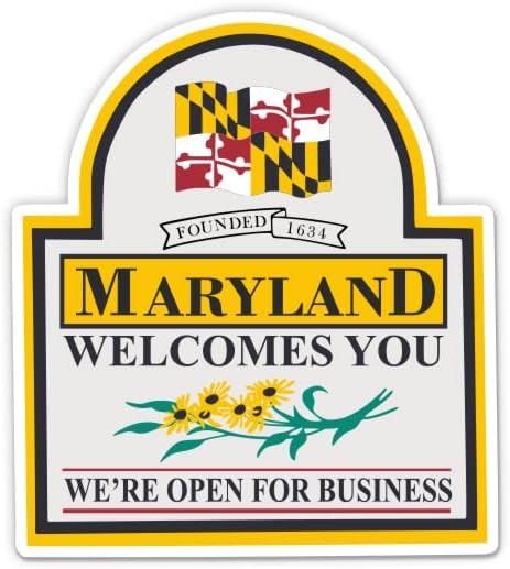 Maryland dá as boas -vindas a você - adesivo de vinil de 3 - para laptop para laptop para laptop water garrafa - decalque à prova d'água