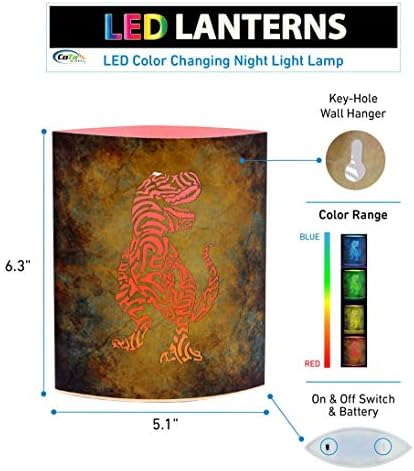 COTA GLOBAL COLOR MUDANÇA DE COLOR LED LANTERN LANTERN PRESHISTÓRICA T-REX DINOSAUR DE DINOSAUR Design Decor Home Garden Decoração