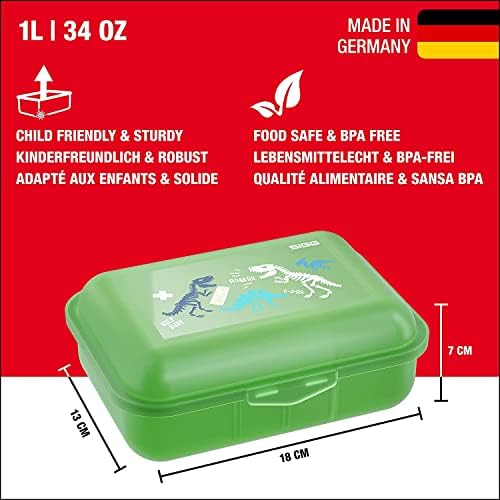 Sigg Viva Lunchbox Jurassica, BPA Free Kids Lanchet para escola, lancheira com fechamento e divisor de aba, fabricado na Alemanha