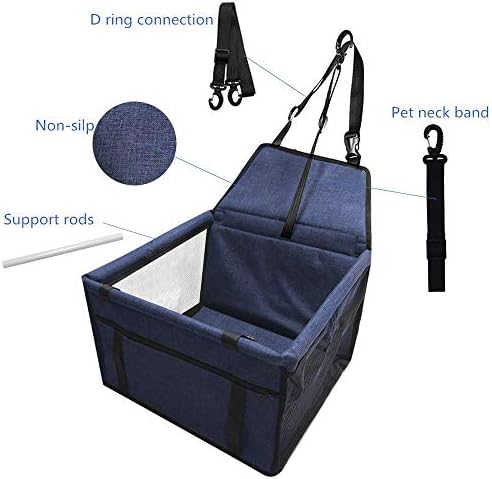 Hyugo Pet Car Booster Seat [Upgrade] - Bolsa de transportador de viagem com coleira de segurança e almofada interna -