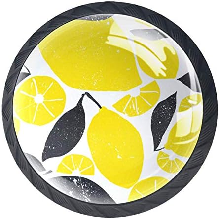 Botões de gabinete de halidey para crianças frutas amarelas maçanetas de gaveta de limão Crystal glas projetado botões decorativos