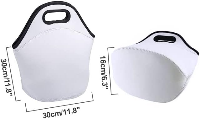 Qomolangma 6 pcs sublimação em branco lancheira 11,8 x 11,8 em bolsas de bolsa reutilizável alimentos térmicos de transporte de bolsas de caixa com zíper para impressão de transferência de prensa de calor
