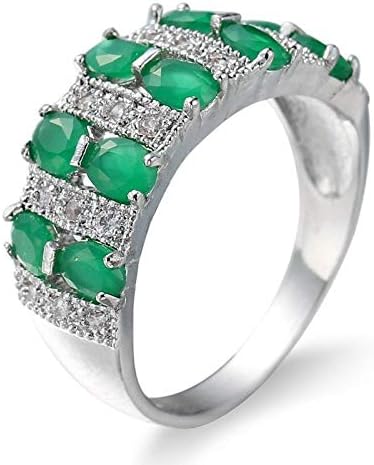 8 cores aaa cz banda feminina 925 Silver/Gold Wedding Jewelry Ring tamanho 6-10