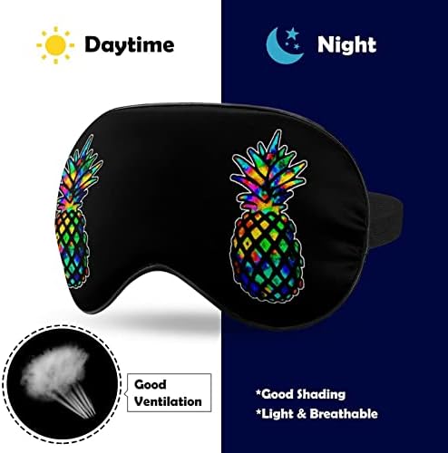 Máscara psicodélica do sono de abacaxi máscara de olhos oculares portáteis com cinta ajustável para homens mulheres