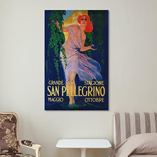 Tomart Poster de arte vintage Leopoldo Metlicovitz San Pellegrino Pintura Canvas Imprimir Presente Pintura de Pintura