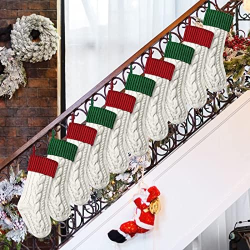 18 polegadas de meias de Natal Tocca de tricotado de natal estocando grandes meias de lareira para férias em família decorações de Natal