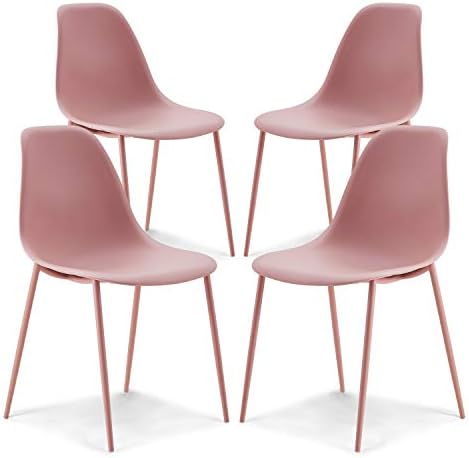 Cadeira Poly & Bark Isla, conjunto de 4, rosa blush