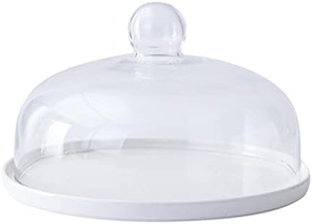 Bolo de servir cúpula de vidro com base cerâmica multifuncional por servir bolo de travestia exibir peça central de comprimido