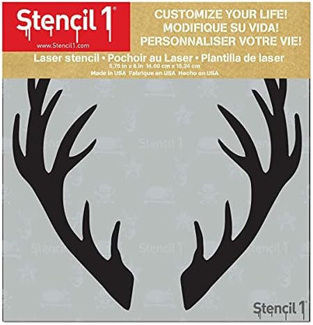 Estêncil1 Antlers estêncil - Estomncils reutilizáveis ​​de qualidade para pintar artesanato e decoração - decoração em paredes Tecido