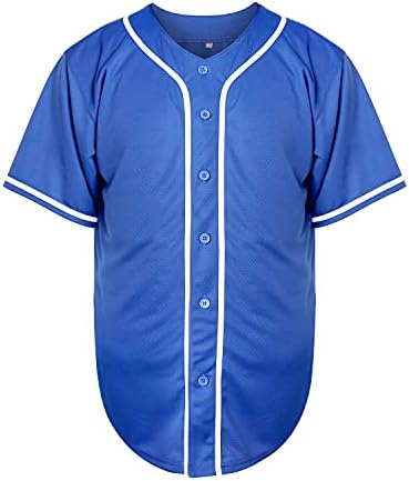 MBLANK JERSEY PLAY HIPSTER HIP HOP PARA MAN BOTUTLOW-Down Baseball Jersey Camisa de manga curta branca preta vermelha