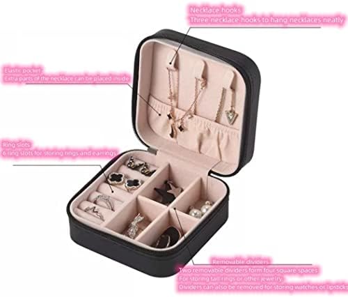 Gasvaha Portable Mini Travel Jewelry Case - Pequena caixa de organizador de jóias de viagem, suporte de armazenamento de breol de