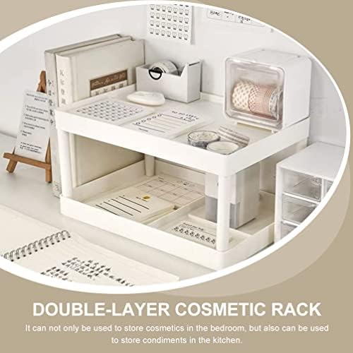 Organizador de maquiagem de cabilock Plataforma de desktop Rack de armazenamento Organizador de cosméticos 2 prateleiras de armazenamento