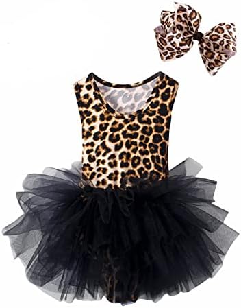 Meninas paitty Camisole Ballet Tutu Dress Dress Leopard Print Scorreted Leotard Ballerina Roupet para meninas de criança
