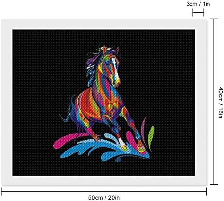 Kits de pintura de diamante de arte pop colorido de cavalos 5D DIY DRILHA FILIZAÇÃO RETRAS DE RETRAS DE ARTES DE PAREDE
