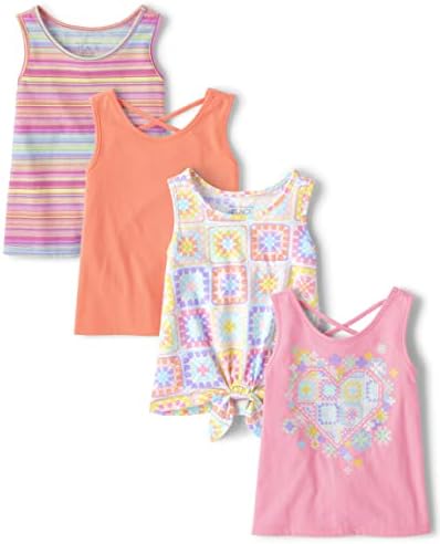 The Children's Place Baby Toddler Girls Graphic Tank Top 4 pacote