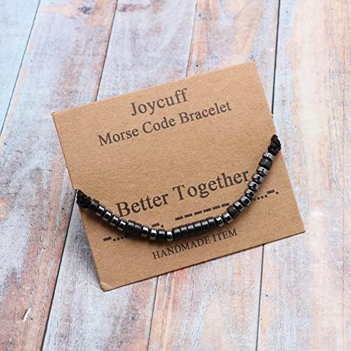 JoyCuff Morse Code Bracelets for Women Inspirational Incentivo Gunis Funny Jewelry Gifts Para meninas adolescentes, filha, melhor amizade