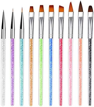 CZDYUF 10PCS Linha de gancho Desenho de pincel Brinche Pens de caneta de broca de perfuração Linha de unha Pincadela de