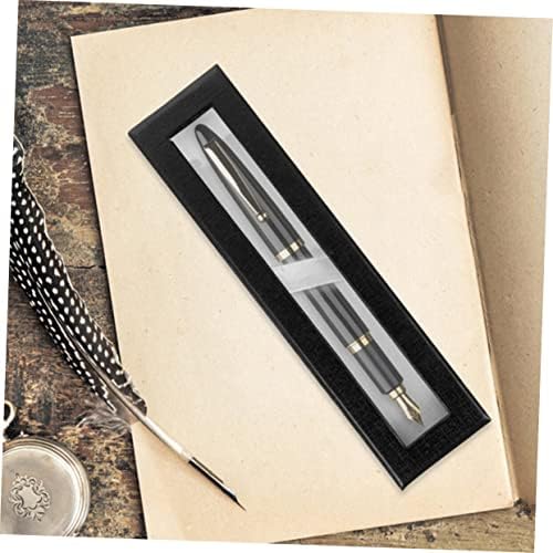 StoBok 4PCS Pen Case Box Papel Black Abra a janela
