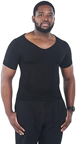 Camisetas de compressão de Kocles Gynecomastia para homens, Shapewar Slimming Body Shaper Undershirt, Treino de camisetas de Baselayer decote em V,