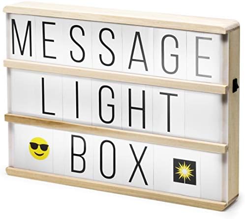 Hearth & Haven Wooden Cinema Light Box Light Up Sign Placa de carta mutável com cartas