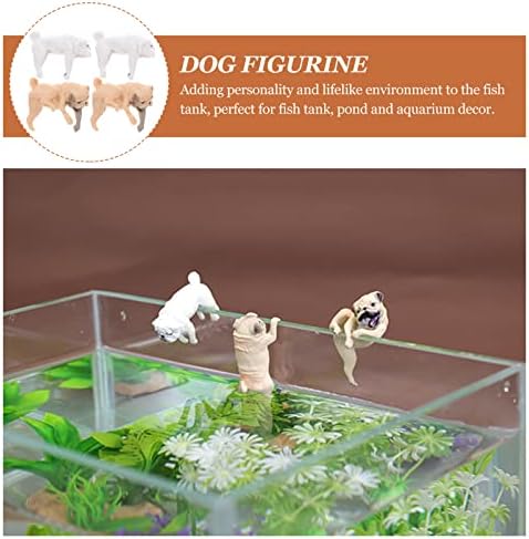 IPETBOOM Mini Animais Figuras 4pcs Decorações de aquário para cães penduradas figuras de peixe decoração de cães plásticos Figuras animais Puppy de brinquedo para fadas para os jardins de fadas Ornamentos de mesa