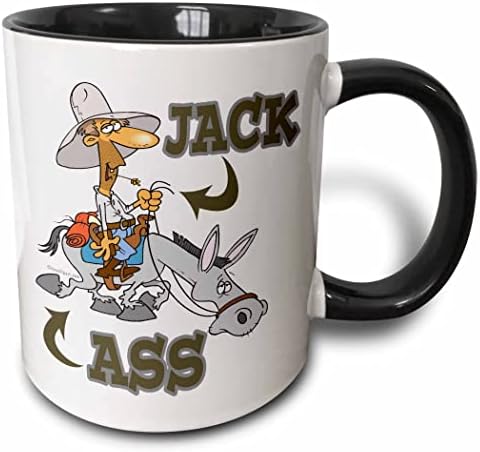 3drose Mug_104229_1 Jackass Jack andando em uma caneca de cerâmica de burro, 11 onças