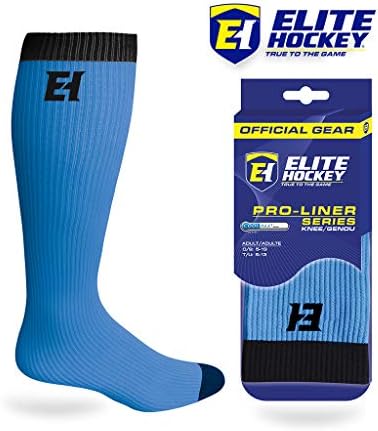 Elite Hockey, série de meias de tubo pró-Liner/joelho, com Coolmax e Lycra, 1 par