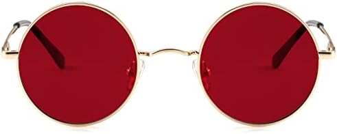Óculos de sol círculos vermelhos de Kursan/pequenos óculos de sol redondos polarizados para homens homens hippie retro óculos