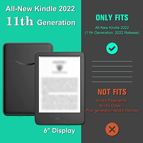 Caso para o Kindle 11th Generation 2022 Lançamento, Caso ultrafino para o mais novo Kindle de 6 polegadas 11º 2022 Modelo