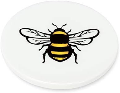 Coleção Abbott Coaster de abelha amarela-4 D, 4 polegadas de diâmetro, placa pequena