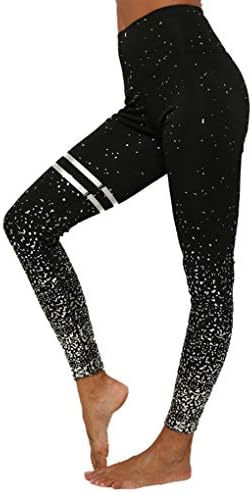 Calças de ioga com cintura alta feminina BBY 7/8 Leggings com estampagem preta de papel alumínio