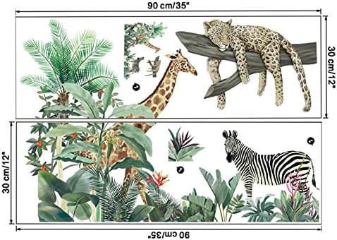 Cartoon Animal Wall Stick, elefante girafa zebra leopard jungle animal adesivo de arte diy para crianças da sala de estar da sala de aula da sala de aula Dolly House Wall Sticker decoração