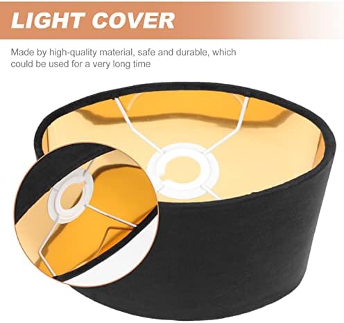 Lustre preto beaupretty clipe de lâmpada de lâmpada de pano em lâmpada com tampa de luz oval - protetor de lustre de forro veterinário para mesa de mesa de parede de parede de pendente de pingente decoração de lâmpada de lâmpada preta