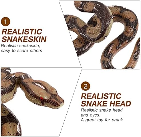 IPETBOOM 1PC Fake Snake, Branks for Adults Rubber Snakes para manter os pássaros afastados do Modelo de Python de Snake Toy Prank Symulation Python para abril