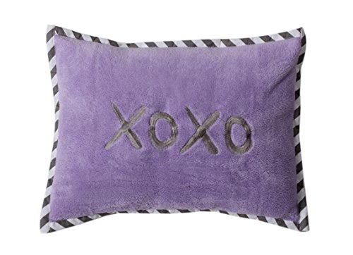Bacati Love Dec Pillow Tampa com inserção, cinza/lilás, 12 x 16
